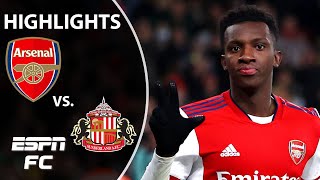 Eddie Nketiahs hat trick leads Arsenal past Sunderland  Carabao Cup highlights  ESPN FC [upl. by Akemehc]