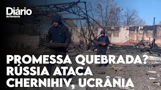 Rússia ataca Chernihiv na Ucrânia após prometer redução das atividades militares [upl. by Rustice190]