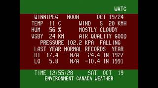 Winnipeg Weather Channel Archive  Oct 19th 2024 Part 2 [upl. by Tod719]