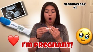 Finding out IM PREGNANT  Vlogmas Day 1 [upl. by Eeslek]