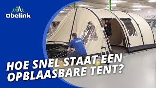 Hoe snel staat een opblaasbare tent  Obelink Vrijetijdsmarkt [upl. by Ashford]