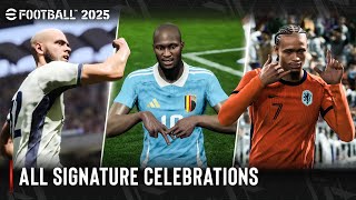 eFootball 2025  All Signature Celebrations [upl. by Shornick]