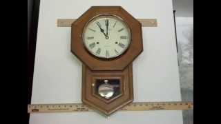 Montgomery Wards Chime Schoolhouse Wall Clock [upl. by Ellinehc]