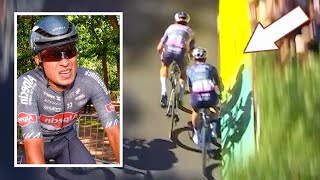 Jasper Philipsen Nearly Hits Wout van Aert into Barriers  Tour de France 2024 Stage 6 [upl. by Enitsuga85]