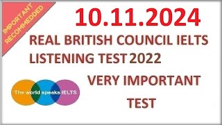 BRITISH COUNCIL IELTS LISTENING PRACTICE TEST 2024  10112024 [upl. by Katzman]