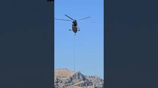 WILD FIRE WASHINGTON STATE USA  US 97 NORTH  helicopters dropping water on fire [upl. by Haiacim]