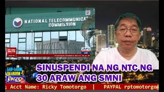 GABIGABING TALAKAYAN 12212023 SINUSPENDI NA NG NTC NG 30 ARAW ANG SMNI [upl. by Llechtim290]