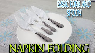 HOW TO WRAP FORK AND SPOON NAPKIN FOLDING [upl. by Raffaj]