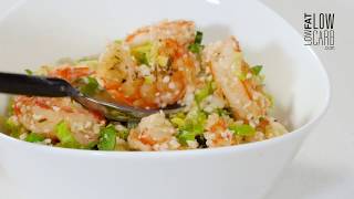 Shrimp Scampi with Cauliflower Rice amp Shaved Brussels Sprouts [upl. by Eicyak]