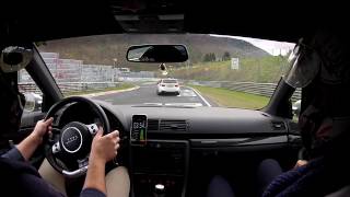 AUDI RS4 B7 V8 42 vs BMW 340i F31 Touring 819 BTG Nürburgring Nordschleife 160417 [upl. by Gnoz]