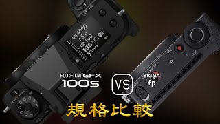 Fujifilm GFX 100s 與 Sigma fp 的規格比較 [upl. by Irmo]