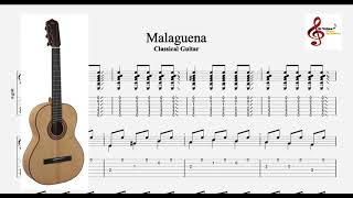 MALAGUENA  Ernesto Lecuona  GUITAR NOTES and TABS [upl. by Samanthia]