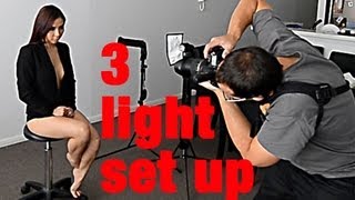 LIVE Photoshoot  3 light portrait amp DIY GOBO background [upl. by Stern]