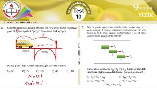 MEB eba Okul Kursu FİZİK 9Sınıf KKTesti 10 Kuvvet ve Hareket2 [upl. by Eerazed]