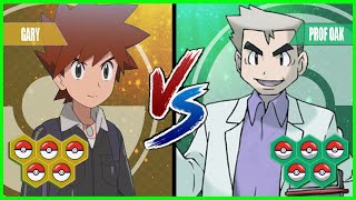 Pokemon Battle Pedia Gary Vs Professor Oak [upl. by Aziar]