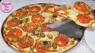 PIZZA CASEIRA COM MASSA ECONÔMICA E SURPREENDENTE  RECEITAS DA CRIS [upl. by Bax]