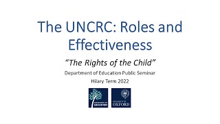 THE UNCRC ROLES AND EFFECTIVENESS [upl. by Hannan]