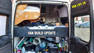 Back Doors Kitchen Cupboards Drying room and Van Build Christmas eve update and Vanlife UK [upl. by Torrlow]