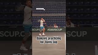 Djokovic practicing in Serbia for Davis Cup vs Greece tennis djokovic daviscup usopen federer [upl. by Eittel]