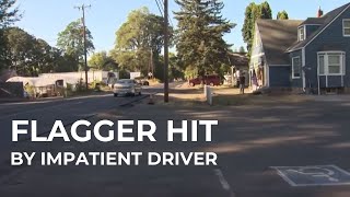 Flagger hit by an impatient driver in Camas police say [upl. by Ominorej50]