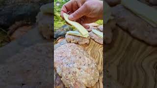 You NEED to try this Golden Giant Nugget 😍🔥  ASMR Cooking in Nature [upl. by Naillig]