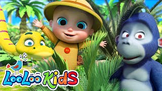 Down in The Jungle 🐶 SingAlong Kids Songs by LooLoo Kids [upl. by Arras]