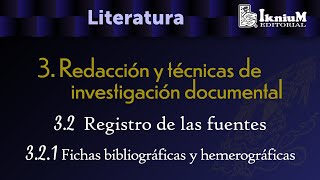 Tema 321 Fichas bibliográficas y hemerográficas Literatura Licenciatura [upl. by Grath]