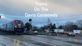 Trains On The Davis Causeway [upl. by Cutcliffe]