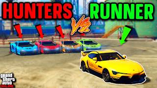 Supra vs 4 Hunters GTA 5 Manhunt [upl. by Gram]