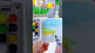 Hightransparency mini watercolor box Mini watercolor box comes with a palette small and portab [upl. by Doty]