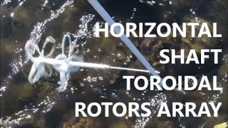 World patent novelty Axal flow hydrokinetic toroidal turbines fitted around common horizontal shaft [upl. by Aileon854]