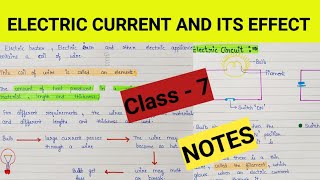 Electric current and its effect class 7  Electric effect and its effect class 7 notes [upl. by Enelram115]