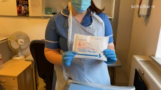 Skin cleansing and decontamination using octenisan® wash mitts patient one [upl. by Aneleasor816]