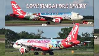 Plane Spotting  Sandakan Airport Love Singapore Livery [upl. by Haywood]