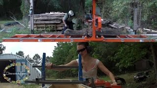 Sawmill Speed Test  Bandsaw vs Chainsaw Mill Comparison  WoodMizer FTW [upl. by Pickar]