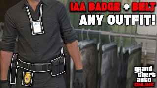 How To Get The IAA Badge amp Belt On Any Outfit In GTA 5 Online [upl. by Coulson75]