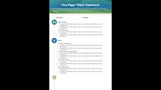 One Pager Thesis Statement PowerPoint Slide  Kridha Graphics [upl. by Leftwich109]