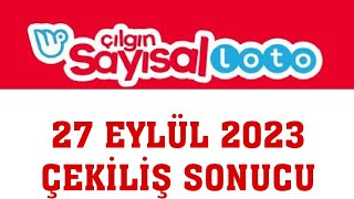 Çılgın Sayısal Loto Çekiliş Sonuçları 27 Eylül 2023 [upl. by Etolas28]