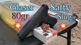 357 sig corbon glaser safty slug in ballistics gel [upl. by Bonar]