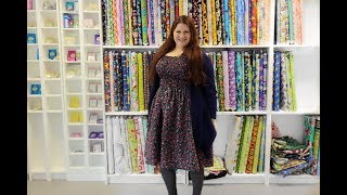 How to make an adult elastic bust shirred dress  free pattern DIY sewing tutorial by Linda Forager [upl. by Verile]