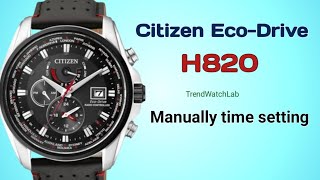 Citizen EcoDrive H820 manually time setting  TrendWatchLab  Radio controlled [upl. by Shreve]