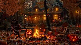 Haunted House Ambience for a Cozy Autumn Halloween🍁🎃Crackling Fireplace amp Nature Sounds for Sleep [upl. by Eiramanin659]