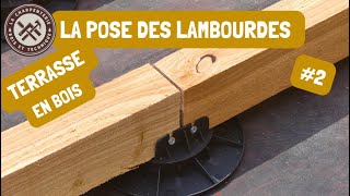 Construire une terrasse en bois sur plots réglables 2 la pose des lambourdes et bandes résiliente [upl. by Andromede162]