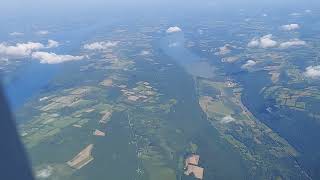 Descent and Landing at Syracuse Hancock International Airport 20220630 Ithaca Finger Lakes [upl. by Garek885]