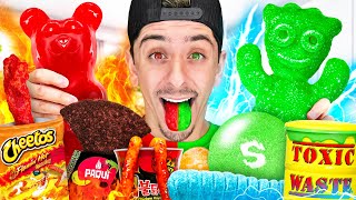 Eating the Worlds BIGGEST Spicy VS Sour Food  Challenge [upl. by Atinna]