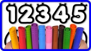 Numbers  Learn Numbers with BIG Marker Pen Glitter Coloring Pages  Akn Kids House [upl. by Dulcinea]