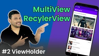 RecyclerView with Multiple View Types  2 ViewHolder [upl. by Aiekam]