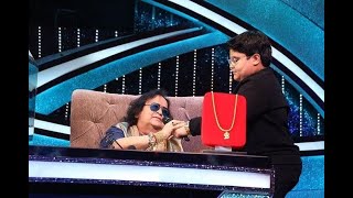 Indian Idol 12 Bappi Lahiri ji with his Grand Son Swastik Bansal on the set [upl. by Evaleen143]