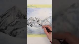 Realistic mountain painting landscapepainting watercolorpainting schminckewatercolor [upl. by Alleusnoc]