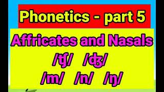 Phonetics  part 5  Affricates and Nasals English speech sounds [upl. by Redliw]